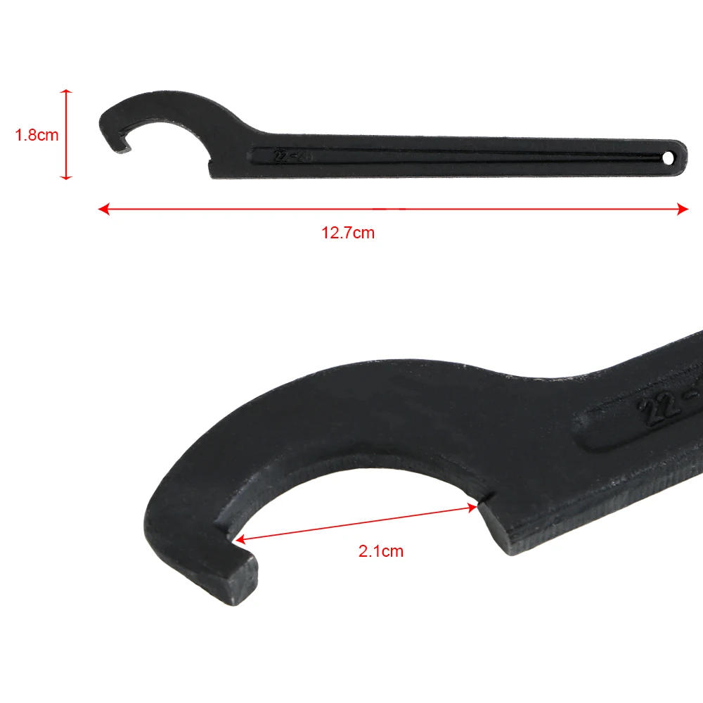 Diy trabalho 22-26mm crescent gancho cabeça redonda porca chave de mão ferramenta de aço inoxidável c forma chave ferramenta