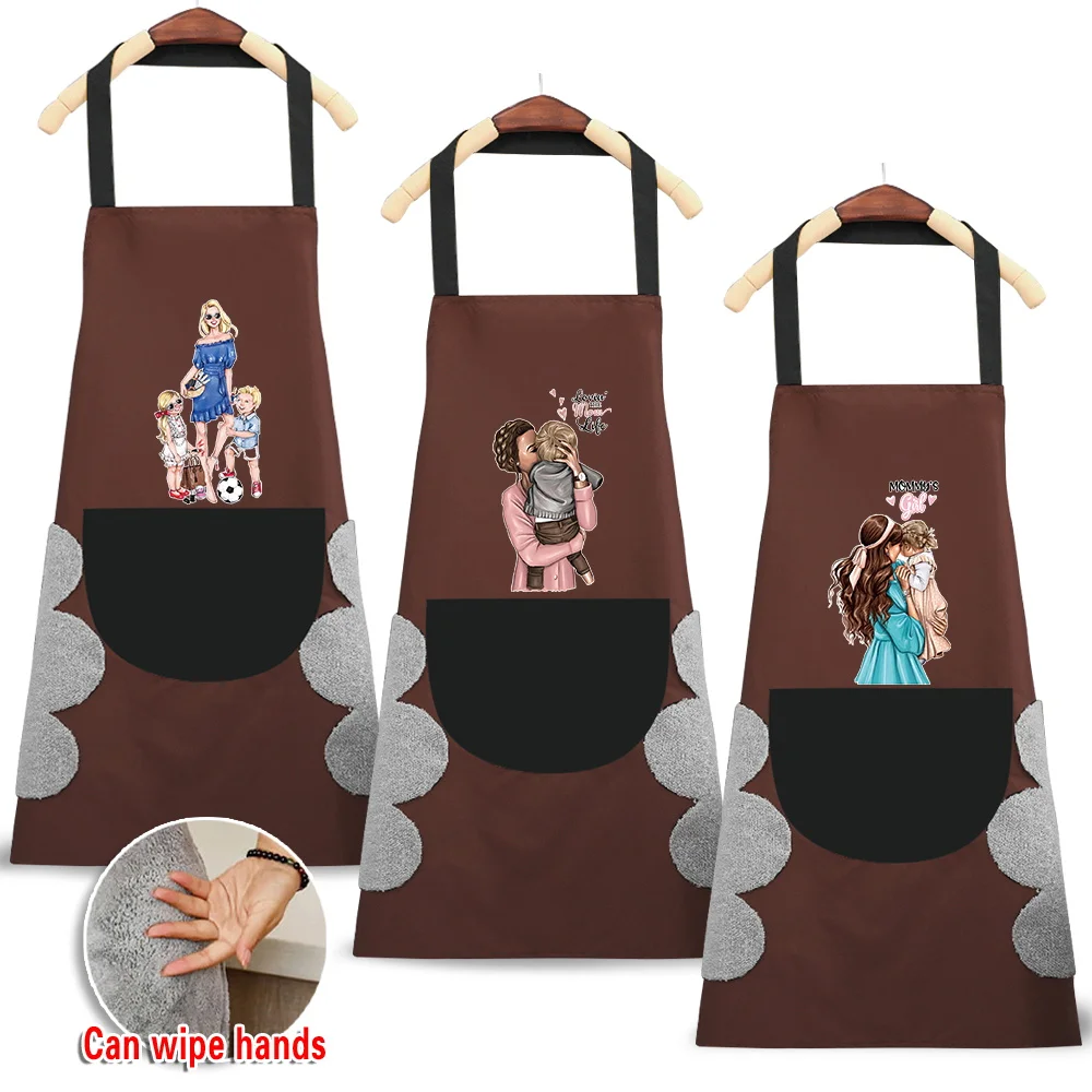 

Kitchen Apron Women Household Cleaning Waterproof Pinafore Cooking Baking Adult BIb Fashion Mom Pattern Cafes Studios Uniform