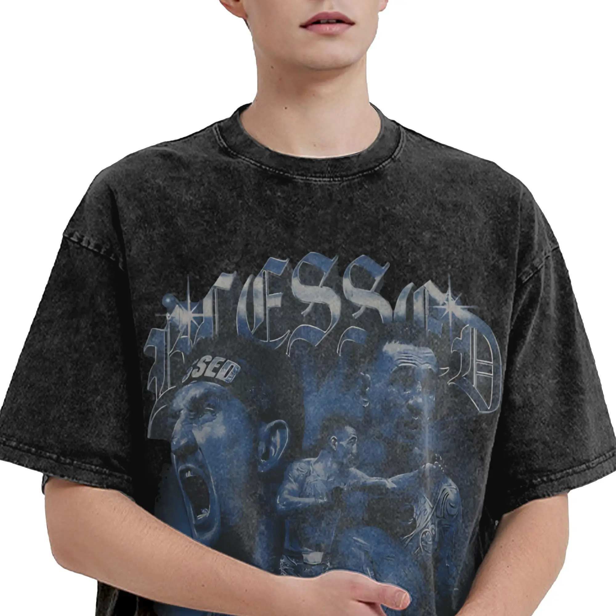 Maxs Blesseds Holloways Outfit Washed T Shirts for Men Women Streetwear Hip Hop T-Shirts Graphic Printed  Tees Tops Short Sleeve