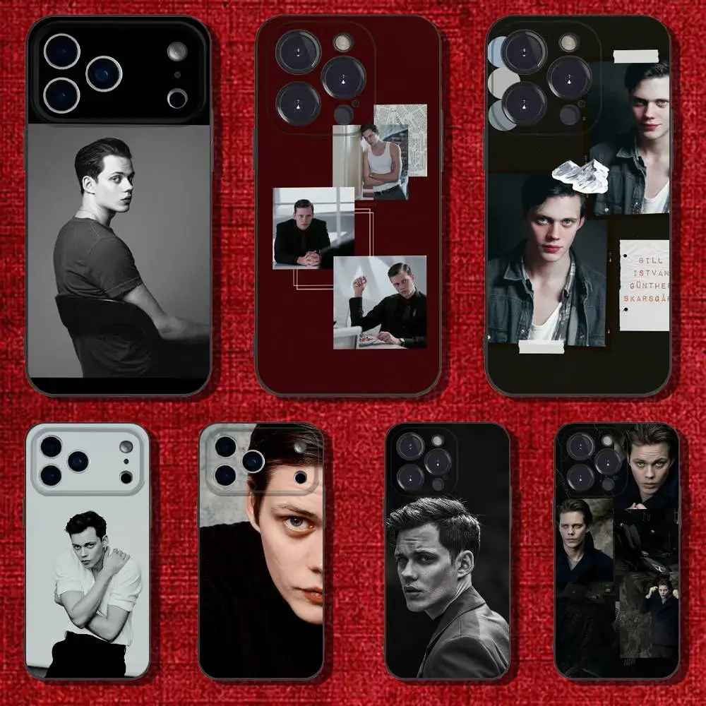 Bill Skarsgard Phone Case For iPhone 6,17,16,15,14,13,12,11 Plus,Pro Max,XS,X,XR,SE,Mini,8,7,Soft Silicone Black Cover