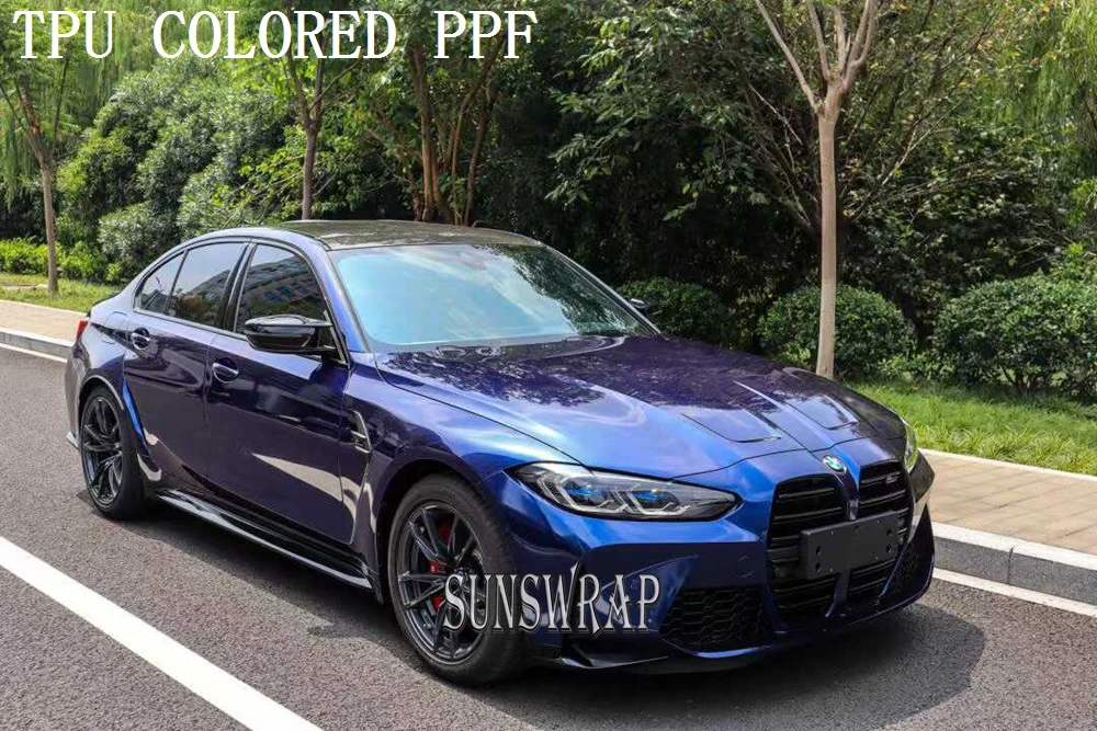 

ТПУ Танзанит Синий Цвет автомобиля PPF Гидрофобная установка для автодетализации 5X52ft Рулон 1,52x15 м