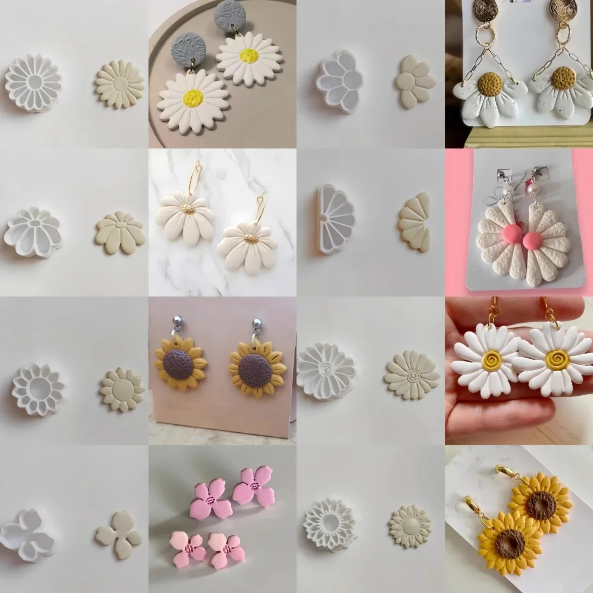 Flower Series /Daisies/chrysanthemums/sunflower Polymer Clay Cutter Earrings  Clay Mold Jewelry Ceramic Pendant Jewelry Mold