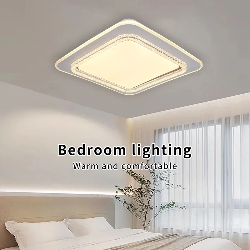 

Clear Warehouse LED Crystal Ceiling Light, Circular Ceiling Light, Room, Three Color Light, Living Room, Bedroom Lighting 220V