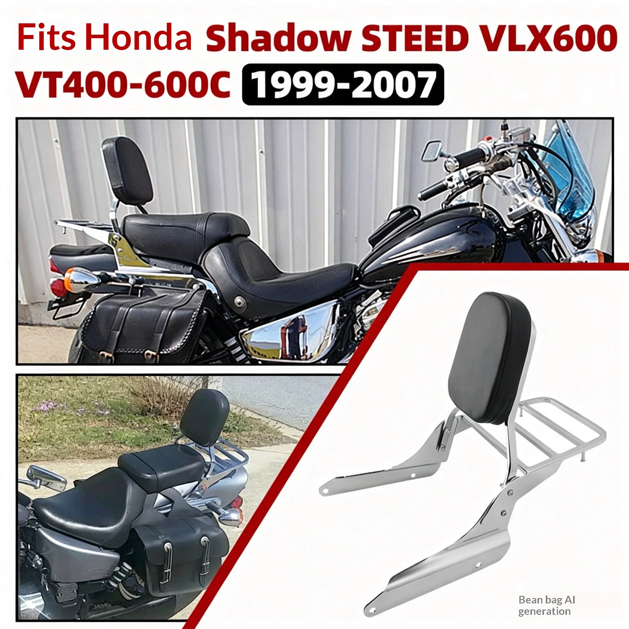 Rear Backrest Luggage Rack Tour Tail Frame for Honda VLX600 Shadow VT400 VT600C 1999-2007 Modified Parts