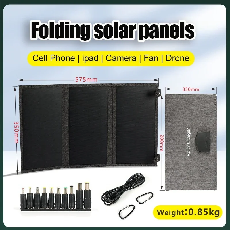 Foldable Solar Panel Solar Cell Mobile Power USB DC Type-C Charger Portable Outdoor Camping Waterproof Photovoltaic Panel