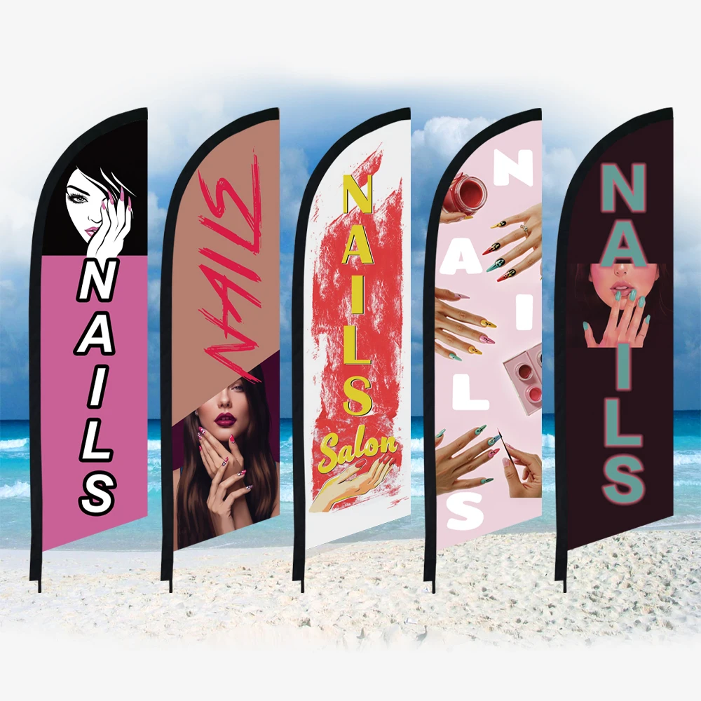 

Nail Beauty Art Paintings Feather Flag Only Swooper Without Pole Beach Flag Shop Studio Custom Decoration