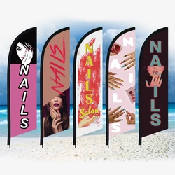 Nail Beauty Art Paintings Feather Flag Only Swooper Without Pole Beach Flag Shop Studio Custom  Decoration