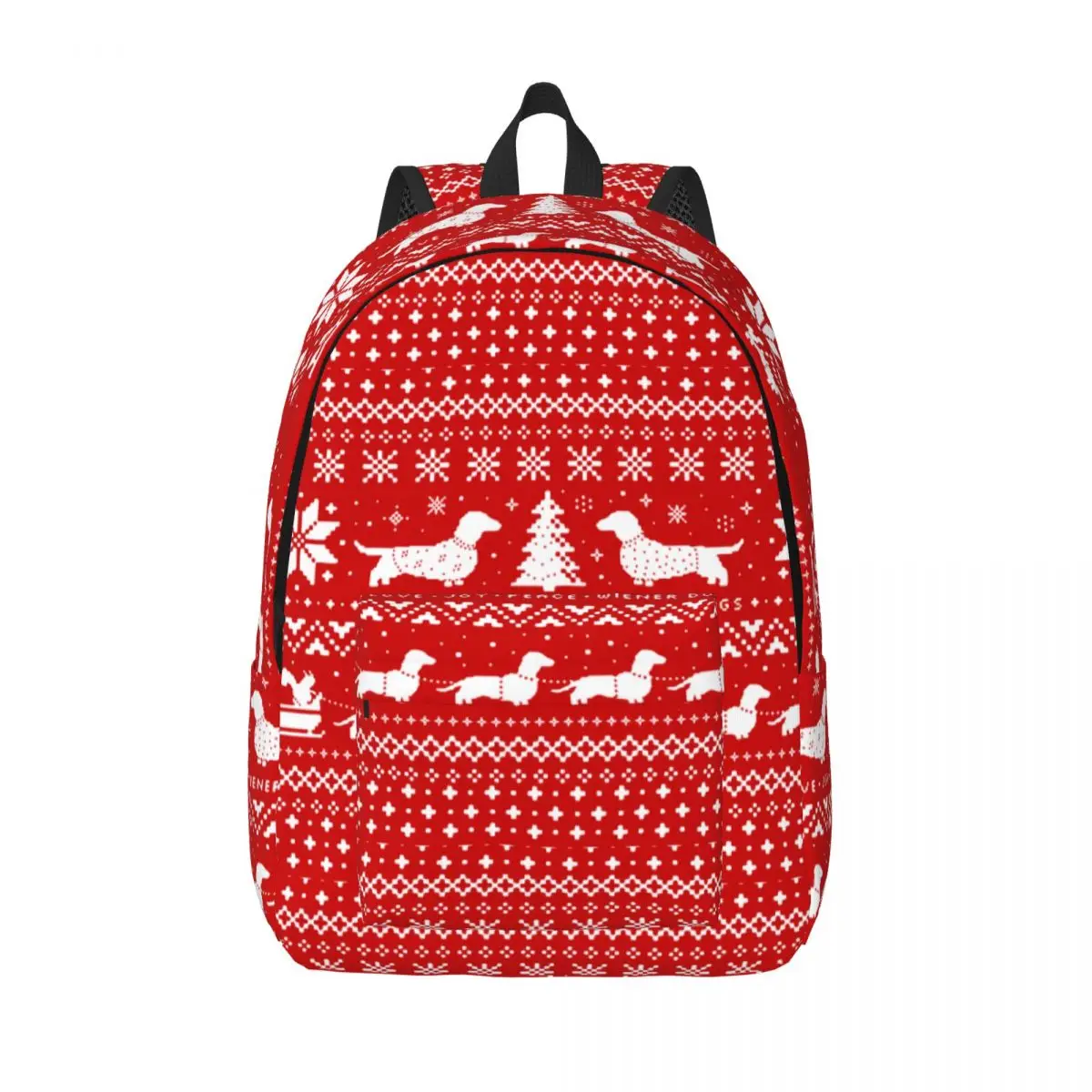 

Таксы с рождественским узором для мужчин, женщин, студентов, школьный рюкзак, колбаса, рюкзак для любителей собак, подарок для начальной школы