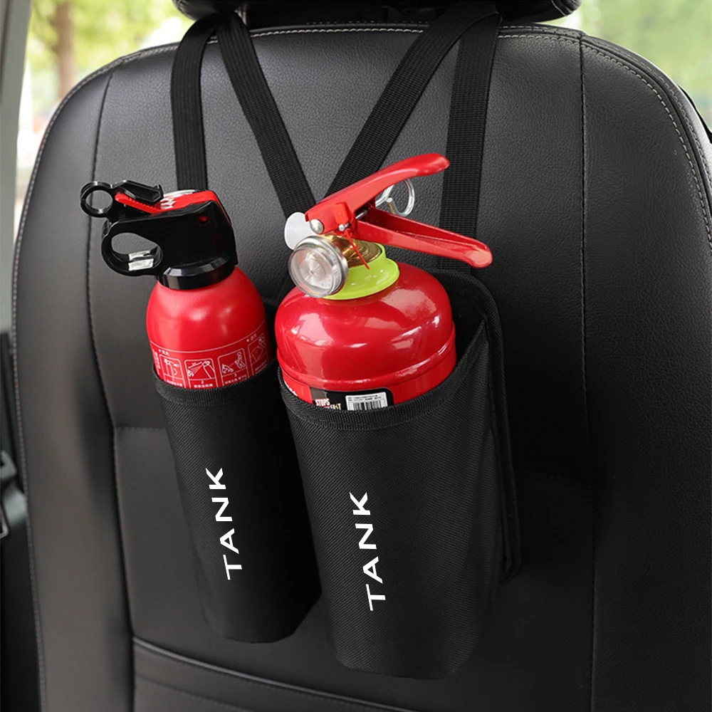 For GWM Tank 300 2020-2024 Car Trunk Organizer Elastic Fixing Storage Bag Extinguisher Fixing Case Car Interior Accessories