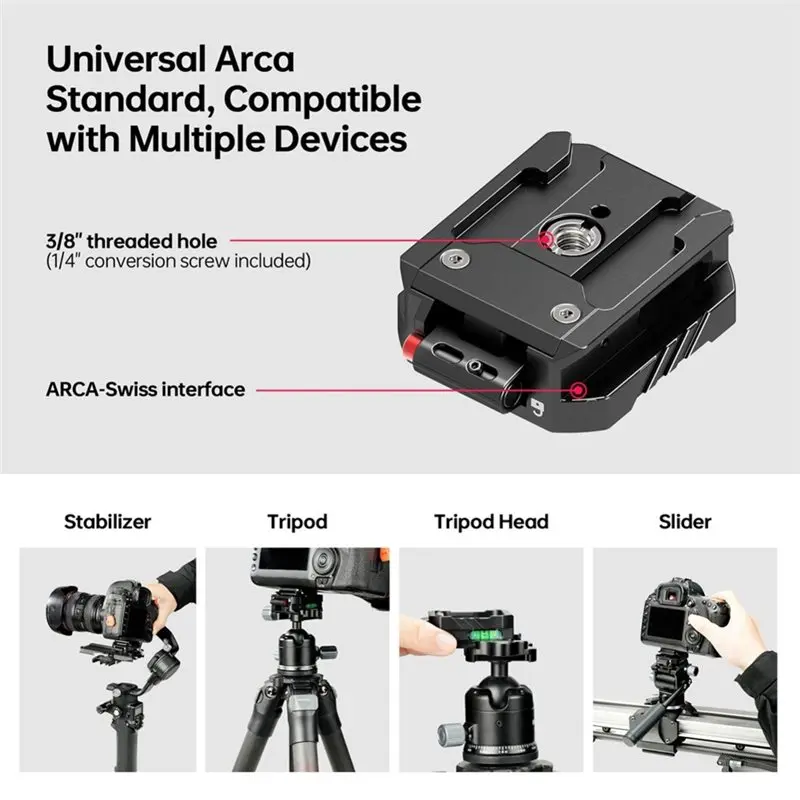 Tripod Mount Adapter Quick Release Plate Kit For Arca Swiss Gimbal QR Clamp Slider Mount For Tripod Camera Stabilizer-ABWO