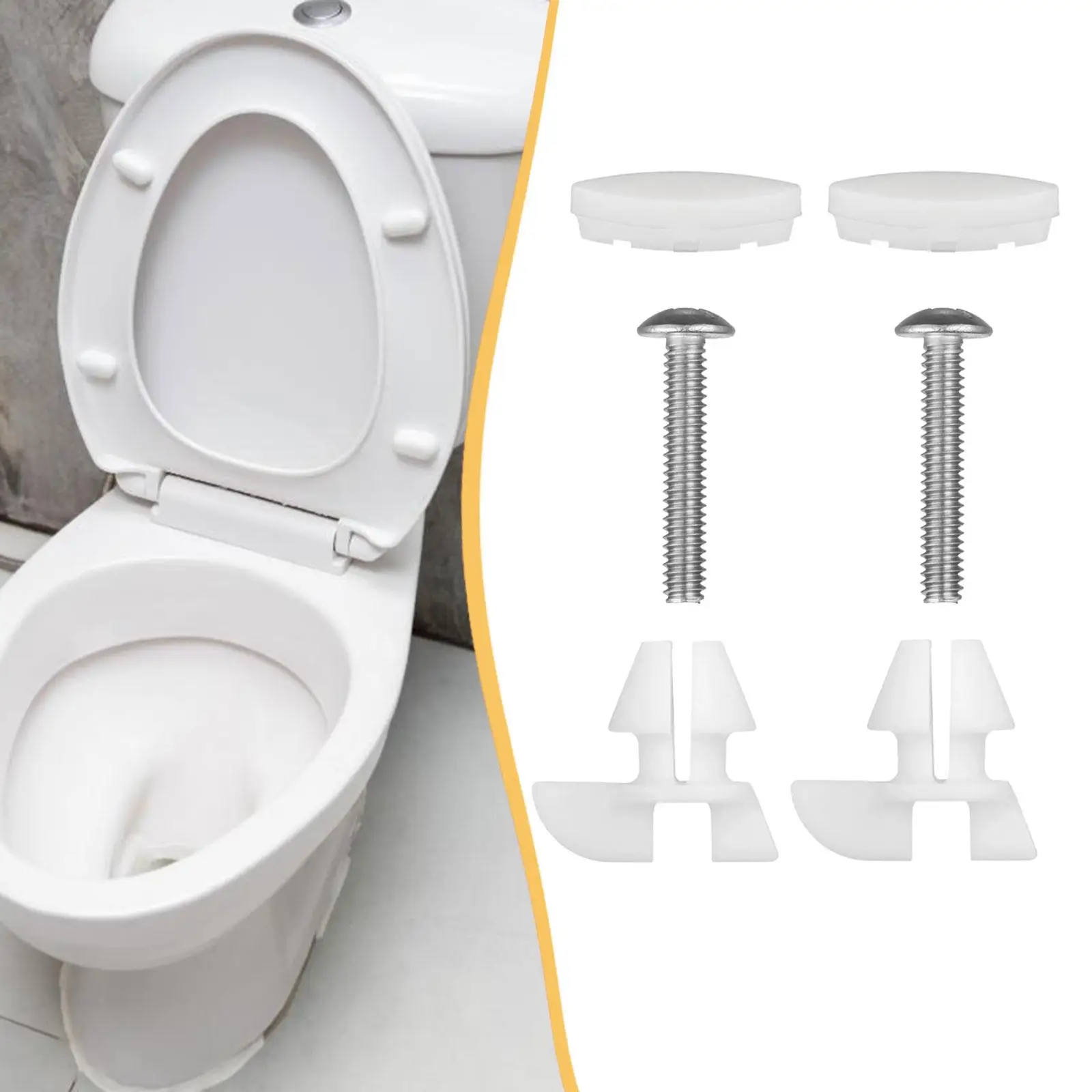 Durable Toilet Seat Bolts with Bumper Hardware Noise Absorbing Repair Set for 1133024 1236