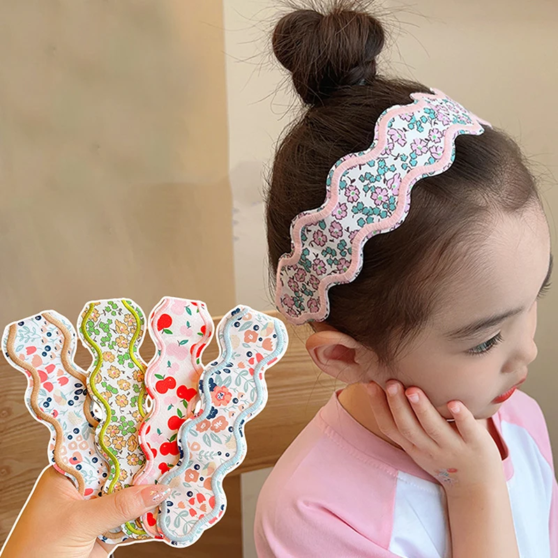 Children Magic Hair Hoops Bangs Paste Posts Crushed Flower Hairband Makeup Broken Hair Stickers Kids Hair Accessories