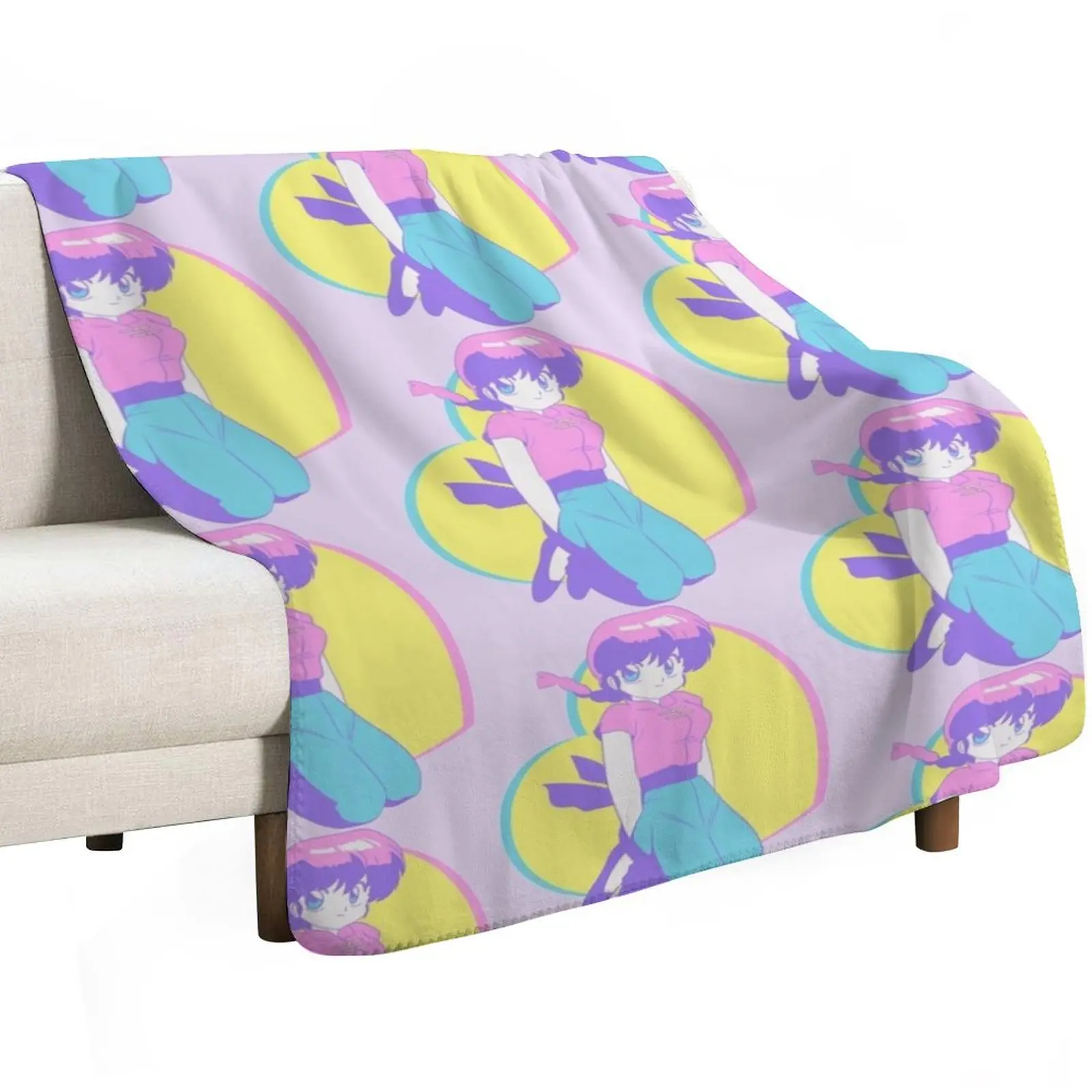 Ranma ? Pastel version Throw Blanket Kid'S Hair Luxury Sofas Plush Flannel Blankets