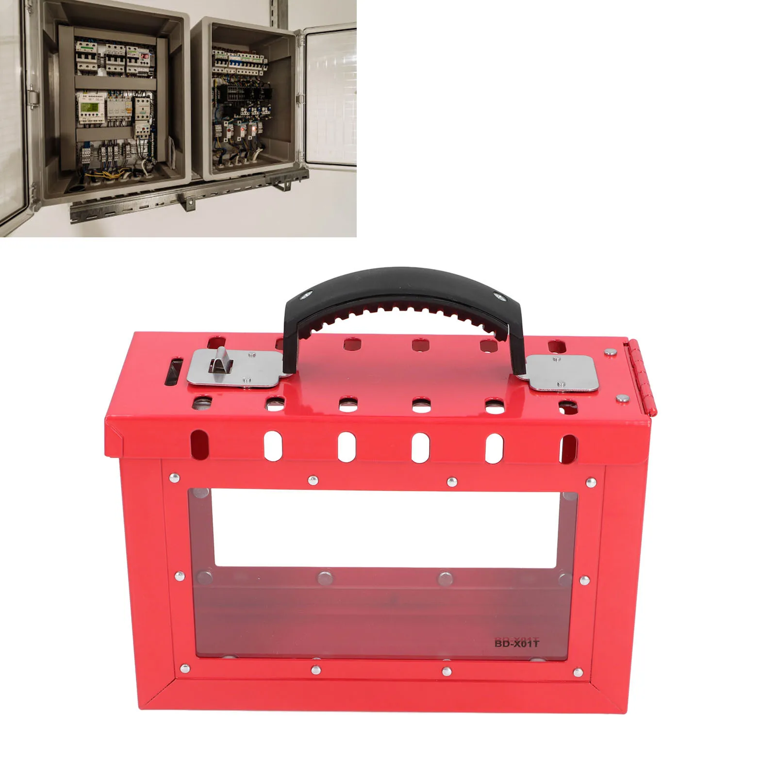 Clear Portable Lockout Tagout Lock Box Lockout Tagout Group Lock Box Portable 12 Lock Safety Padlock Clear Acrylic Steel Plate