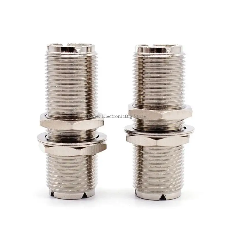 UHF SO239 Wanita ke UHF SO239 Nut Bitkhead RF Mount Adapter Connecor