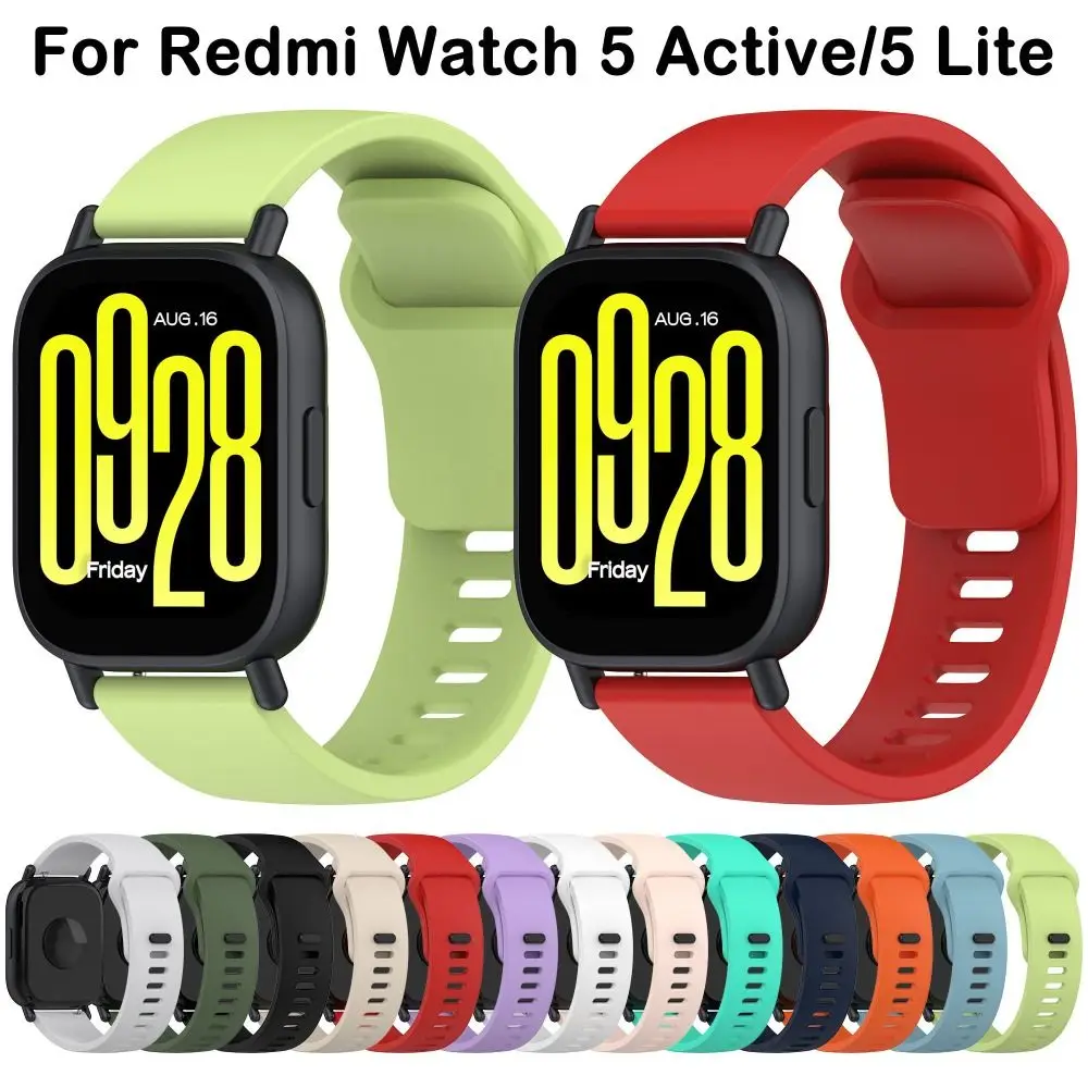 Soft Replacement Silicone Strap Smart Watch Watchband Watch Bracelet Accessories Sport Wristband for Redmi Watch 5 Active/5 Lite