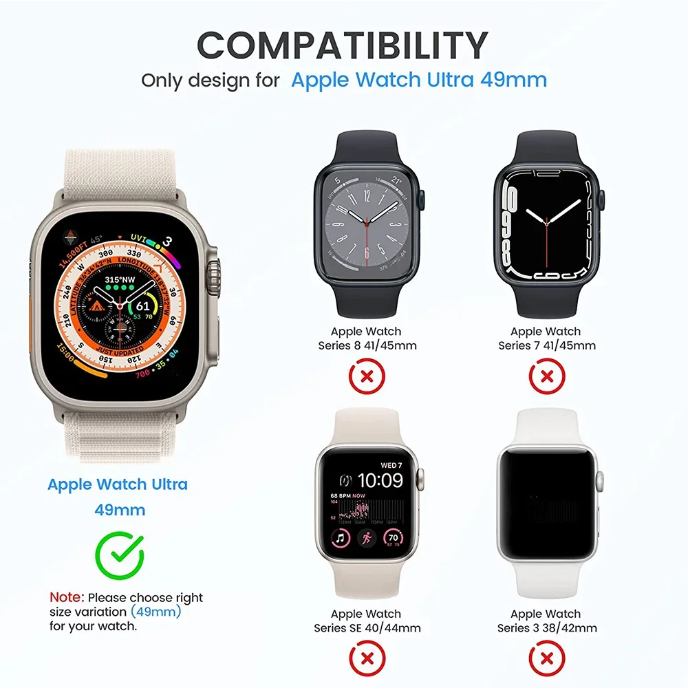 Vidro + capa para apple watch ultra 2 49mm pulseira smartwatch pc amortecedor + protetor de tela capa temperada iwatch ultra band acessórios