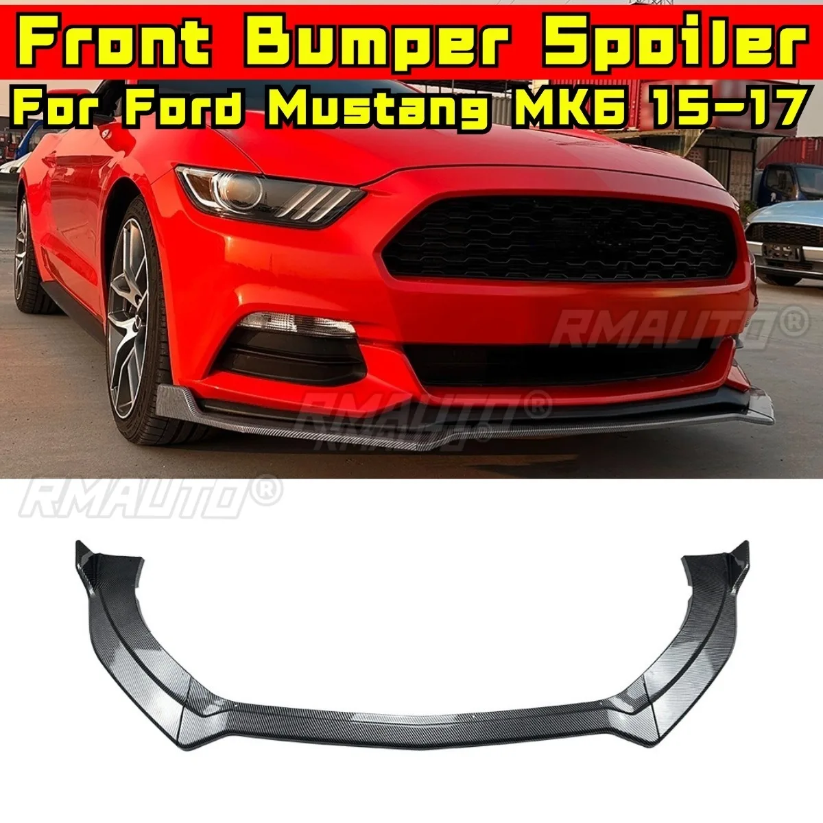 

Car Front Bumper Spoiler Lip Diffuser Modification Part For Ford Mustang MK6 2015-2017 Bumper Guard Protector Cover Accessories