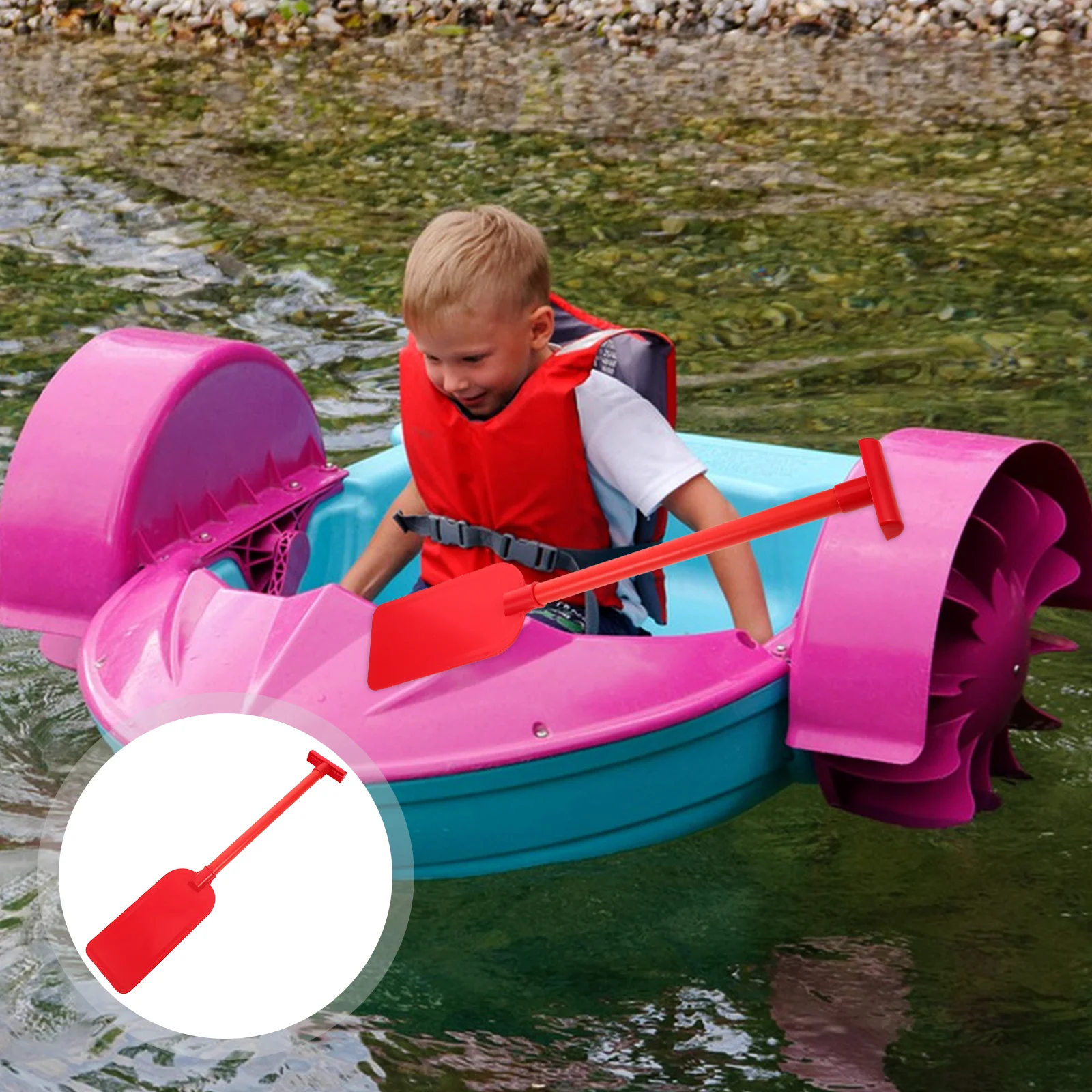 

Kids Row Boat Oar Paddle Prop 40cm Detachable Lightweight PVC Safe for Cosplay Performance Party Dragon Boat Paddle Decor