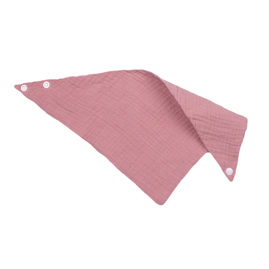 New Thin Baby Gauze Triangle Towel with Double-layer Snap Closure Newborn Bib Baby Saliva Towel  Baberos Bebé Bib