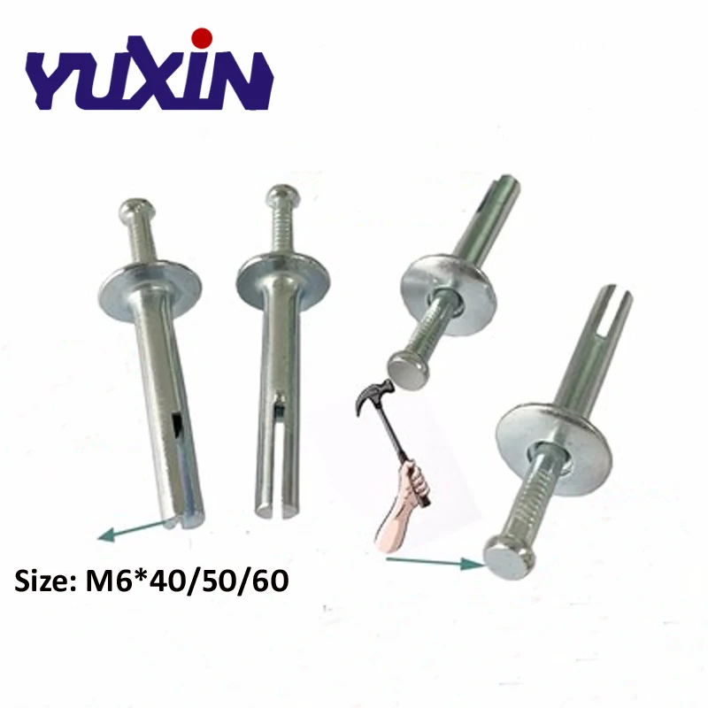 مطرقة محرك دبوس مرساة الصلبة جدار الإطار تحديد المكونات مع المسامير ، M6 مطرقة محرك مسمار في مرساة للخرسانة والبناء والطوب