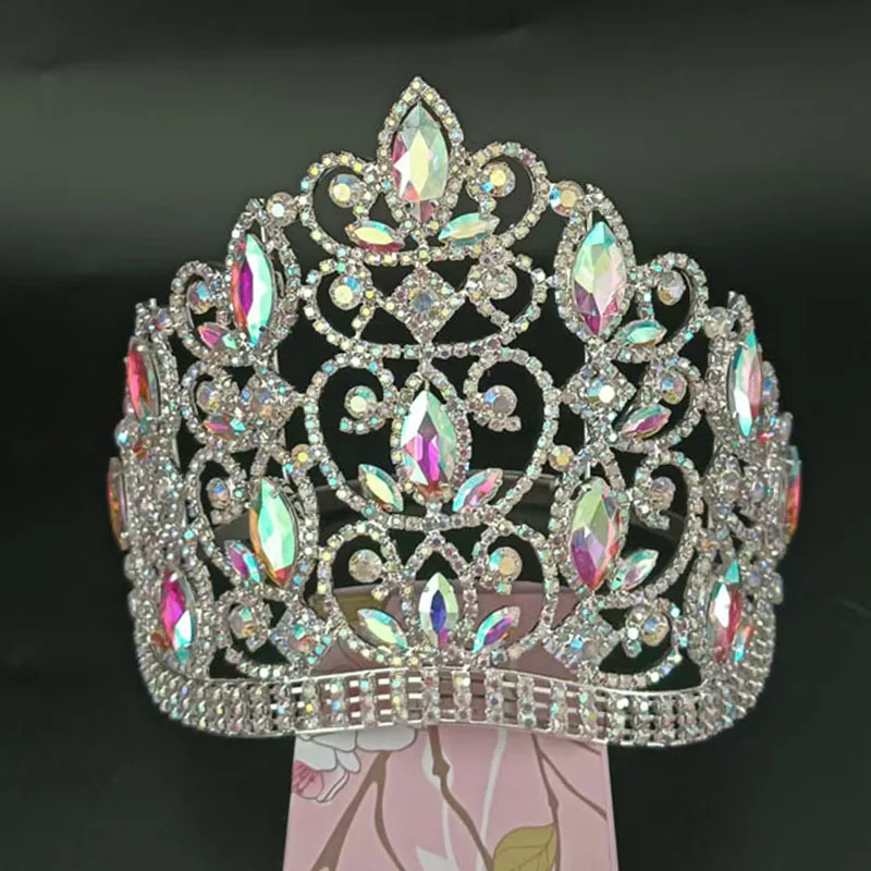 

2025 New European and American Luxury Diamond Crown Headpiece, Beauty Pageant, Model Show, Debut Decoration in Stock