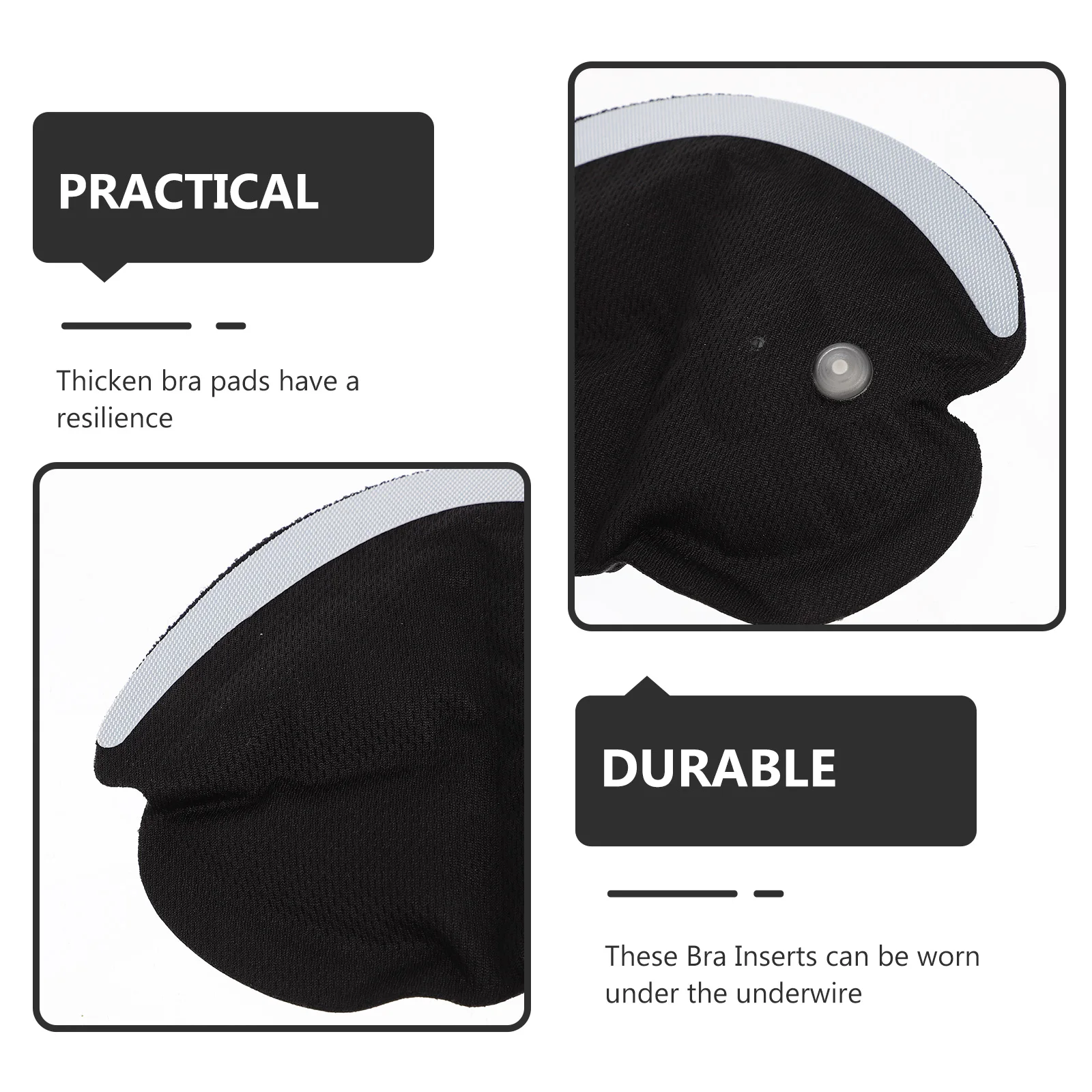 

2 Pcs Bra Inserts Thick Polyester Sports Cup Adjustable Removable Inflatable Breast Pads Liner Women Bras Underwear Accessories