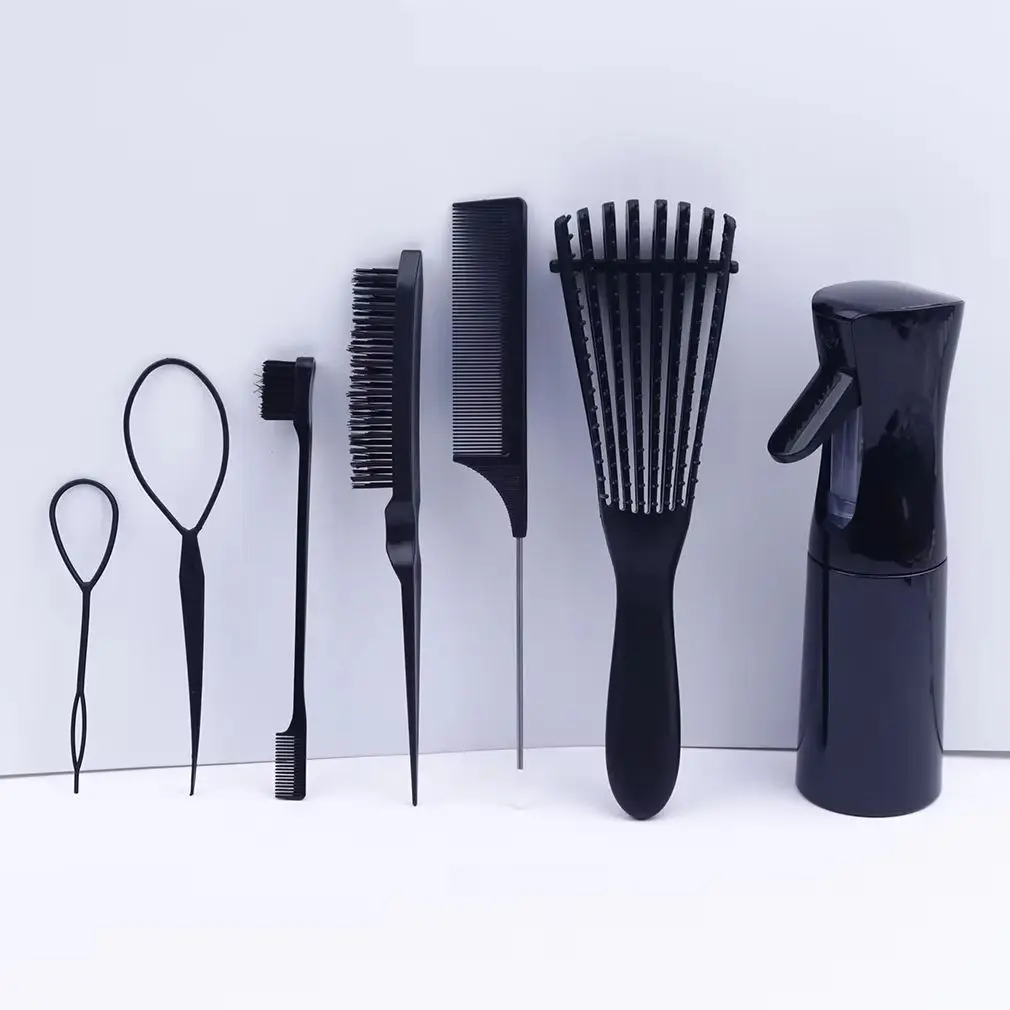 7pcs/set hairdressing tool set,with 200ml spray bottle,easy hair care,suitable for family and salon,Special for real hair wigs