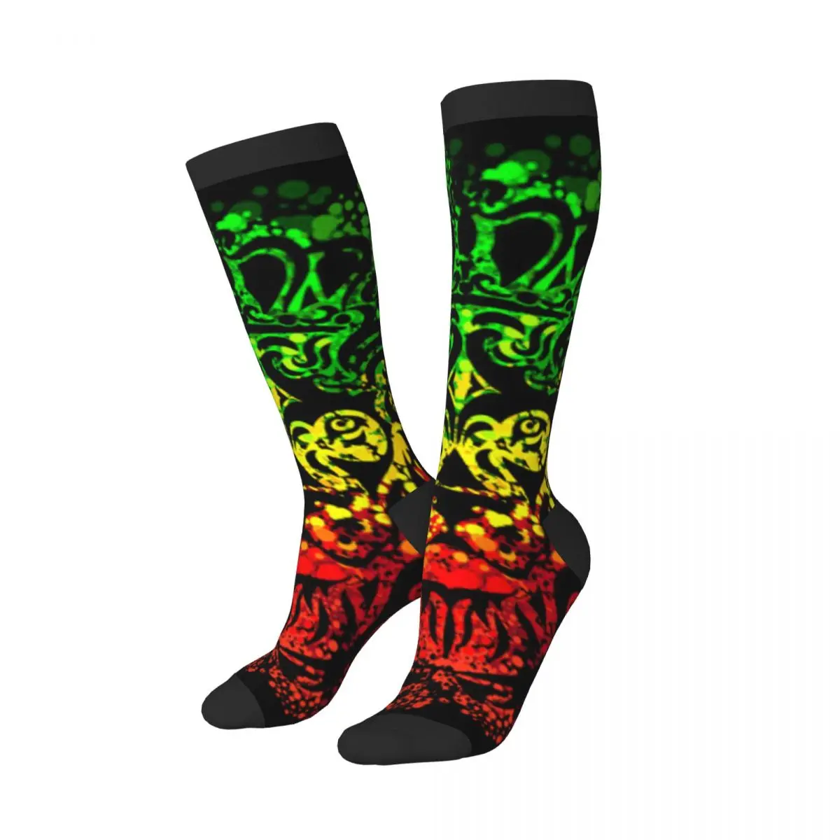 Rasta Lion Vector Unisex High Socks for Men Women Autumn Winter