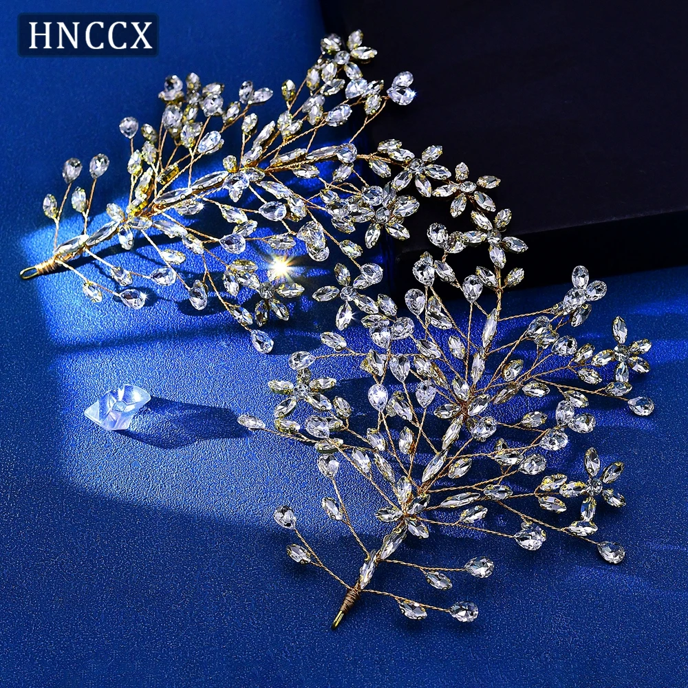 HNCCX Luxury Rhinestone Bride Headband Women Crown Wedding Trendy Hair Pieces Woman Elegant Party Hair Accessories CP414