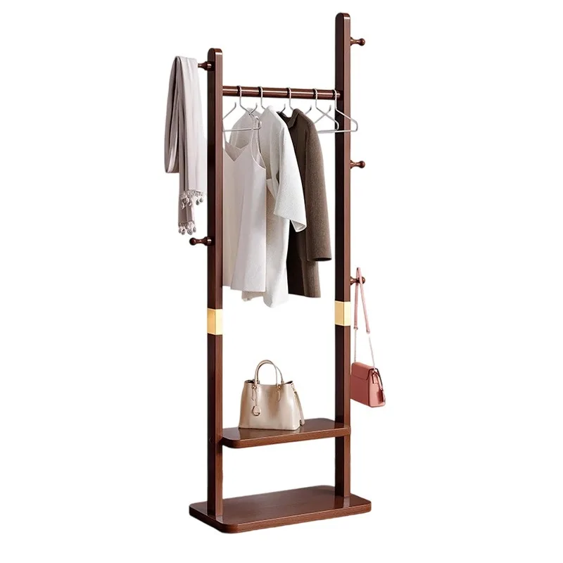 Drying rack saves space, dual-purpose solid wood clothing rack, simple storage rack, fashionable and customizable