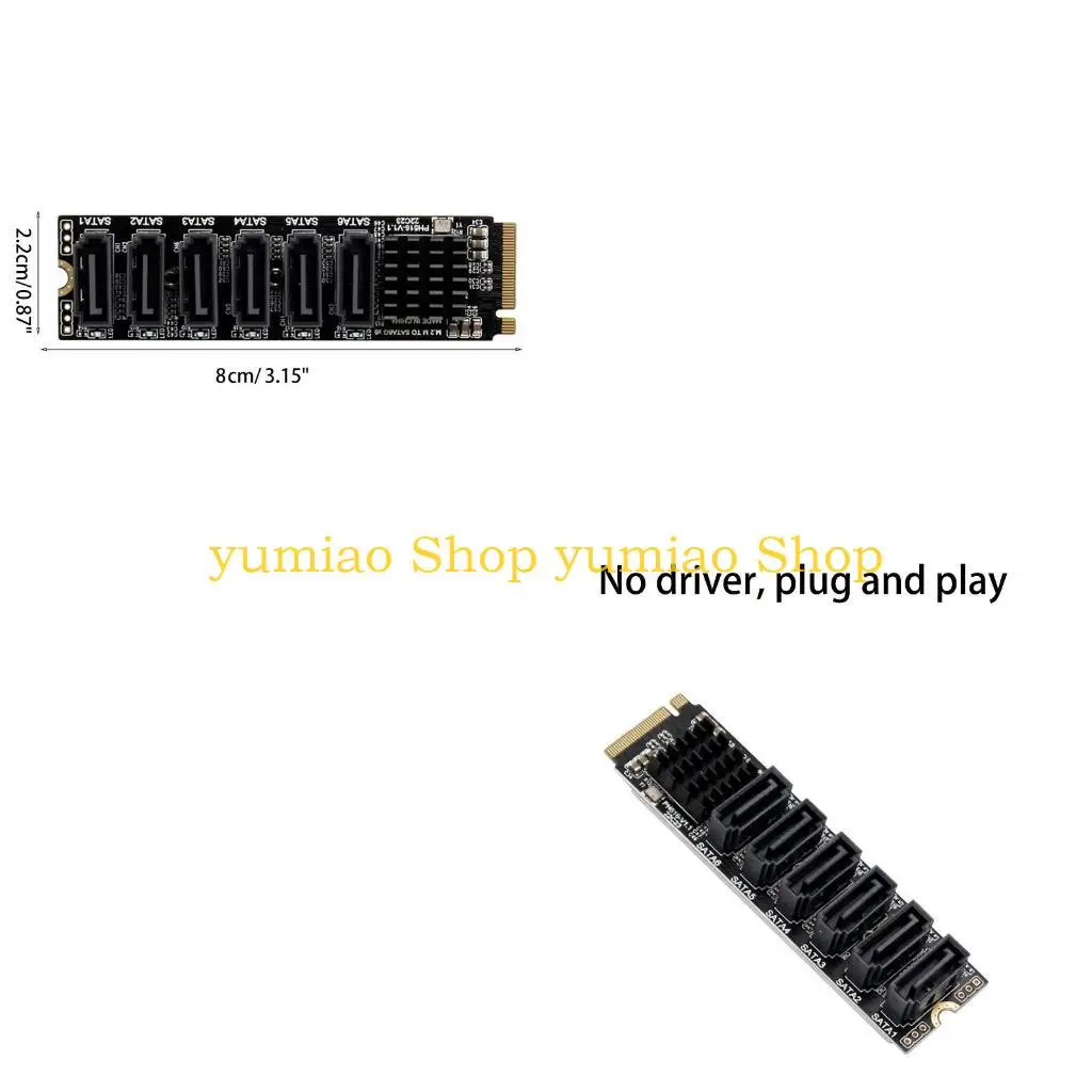 

587B 6-порт для M.2 PCIE ROSER CARD NVME для SATA3.0 Card Card ASM1166 6G