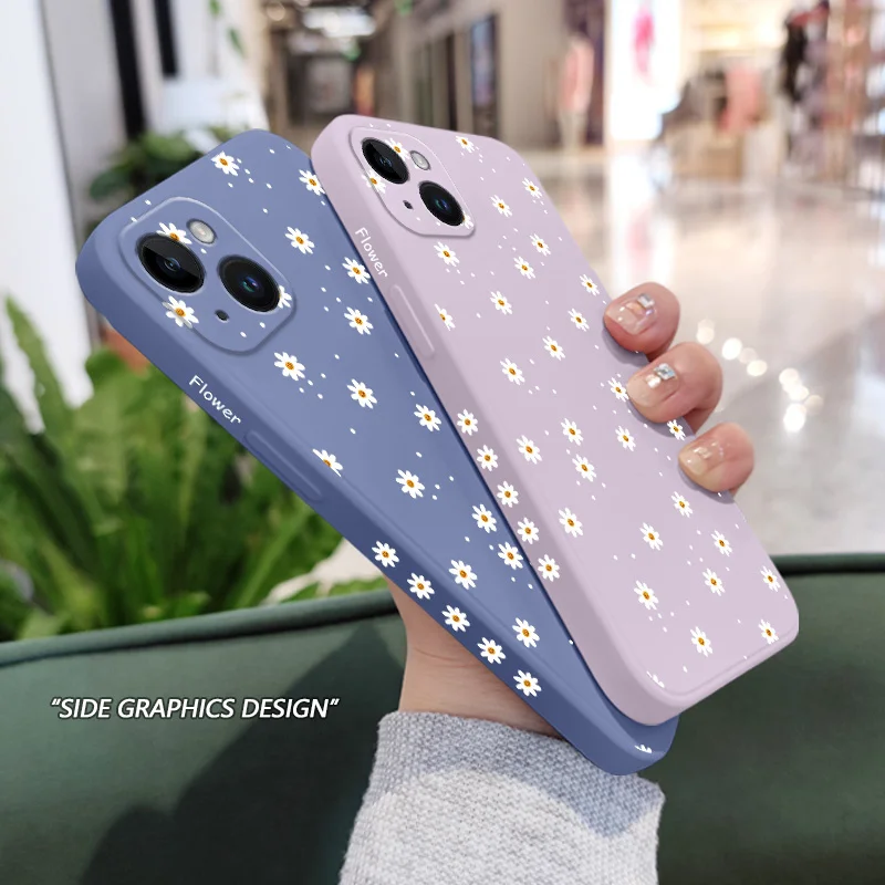 Floral Daisies Phone Case For iPhone 17 17 Air 16 15 14 13 12 11 X XR XS Plus Pro Max Mini Silicone Cover