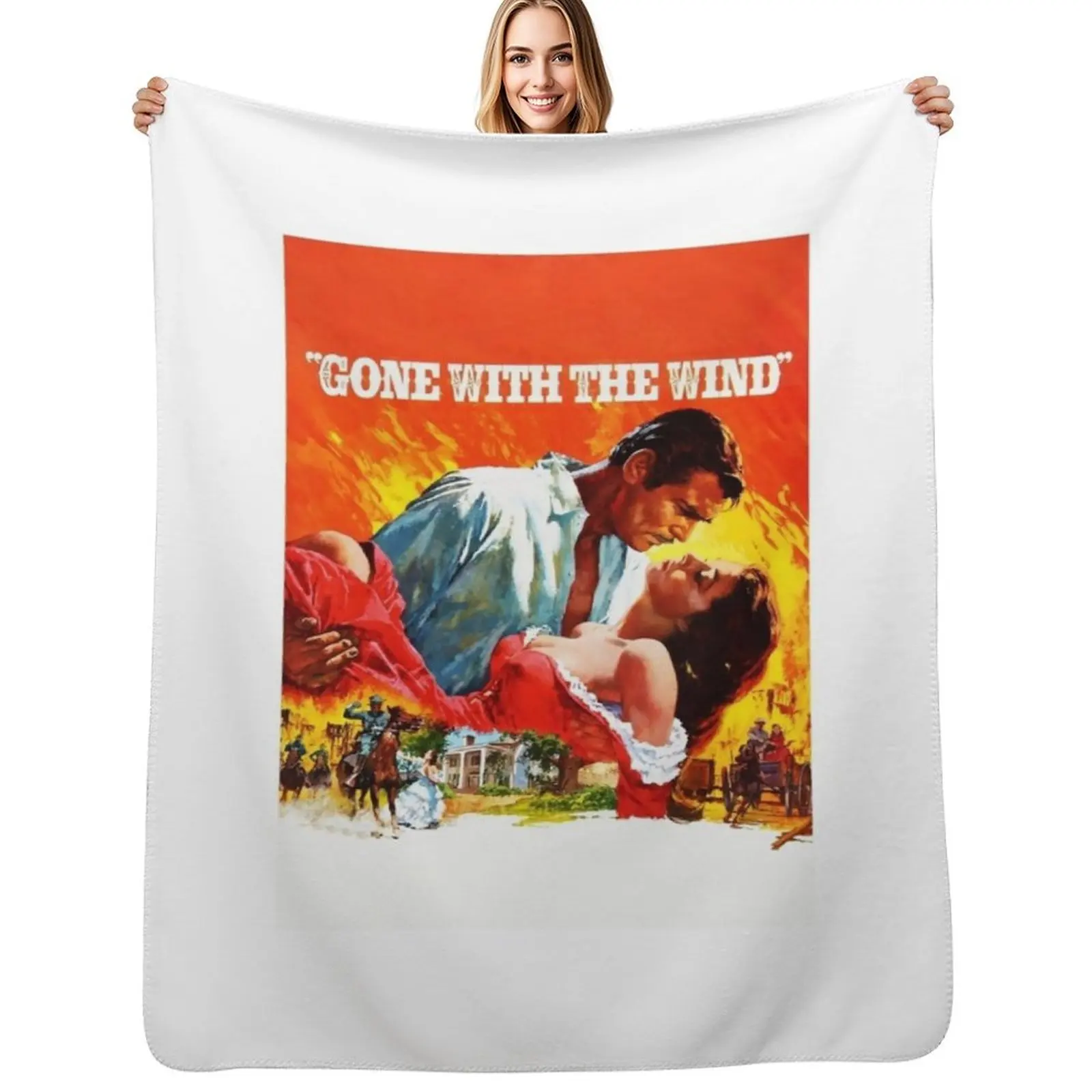 

Gone With The Wind Throw Blanket Cozy Light Blanket for Travel Camping Picnic