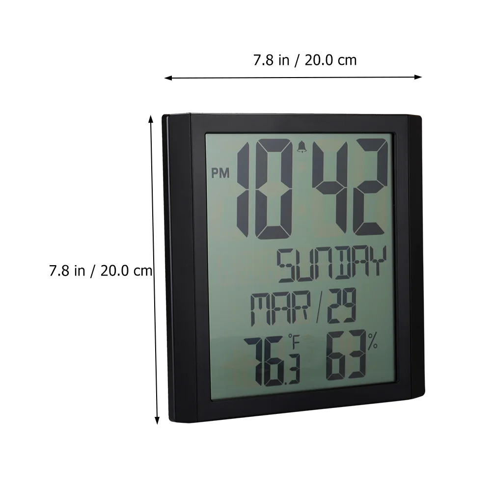 

Digital Wall Clock Thermometer Hygrometer Stylish Home Decor Bedroom Living Room Office Multi Function Display Perpetual