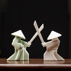 Swordsman Chivalrous Expert Ceramic Samurai Knight Statue Home Decoration Incense Stick Burner Holder High Quality Gift Zen