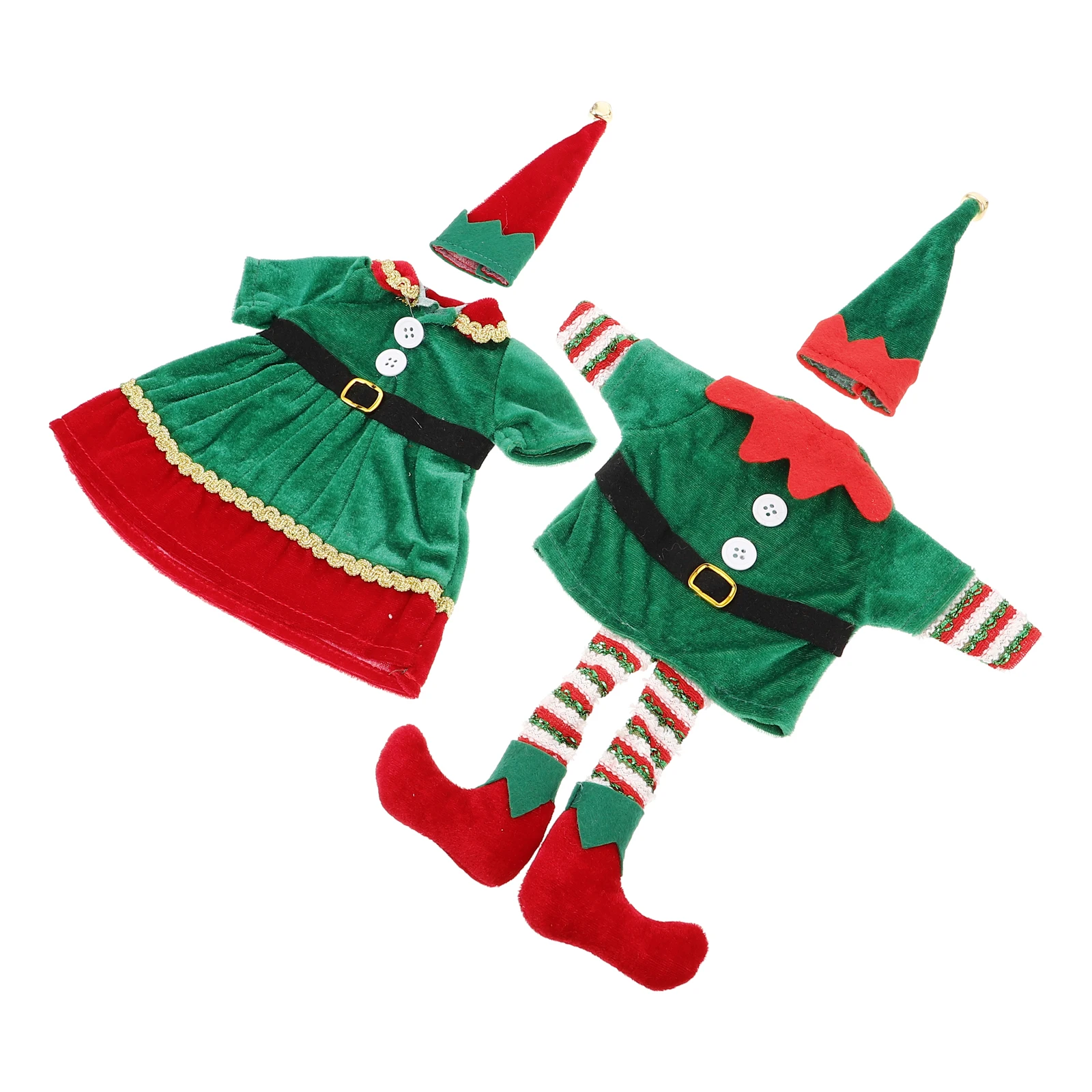 

2Pcs Christmas Elf Bottle Cover Non-woven Fabric Delicate Sleeve Xmas Decor Accessories Bar Tool Decors Gift