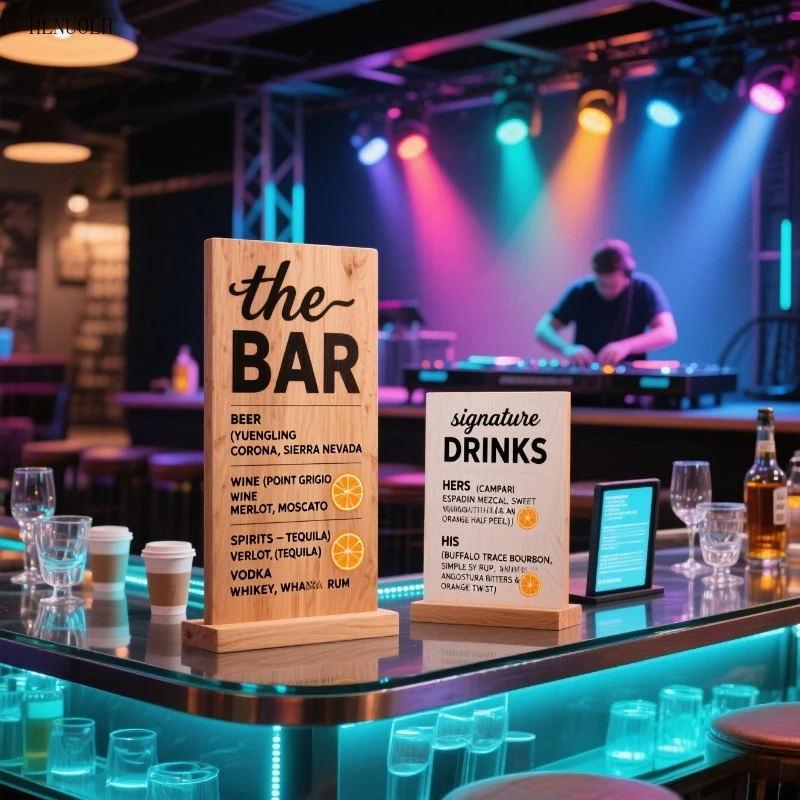 

Custom Personalized Bar Menu Sign,Custom Wedding Bar Sign,Table Decorations Menu,Drinks List Wooden Bar Sign,feature Drinks Logo