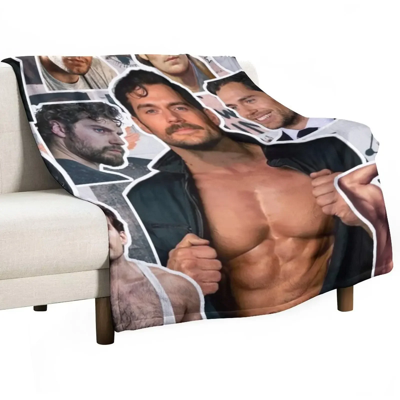 henry cavill photo collage Throw Blanket Beautifuls Camping Blankets