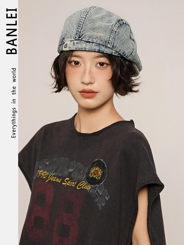 

Cowboy beret Four Seasons Versatile Reverse Wash Big Head Circumference Show Small Face Forward Hat Men