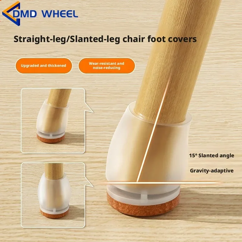 8Pcs Slanted Leg Table Chair Foot Cover Silent Reduction Wear-resistant Thickened Furniture Protective Slip-proof Anti-drop Pad