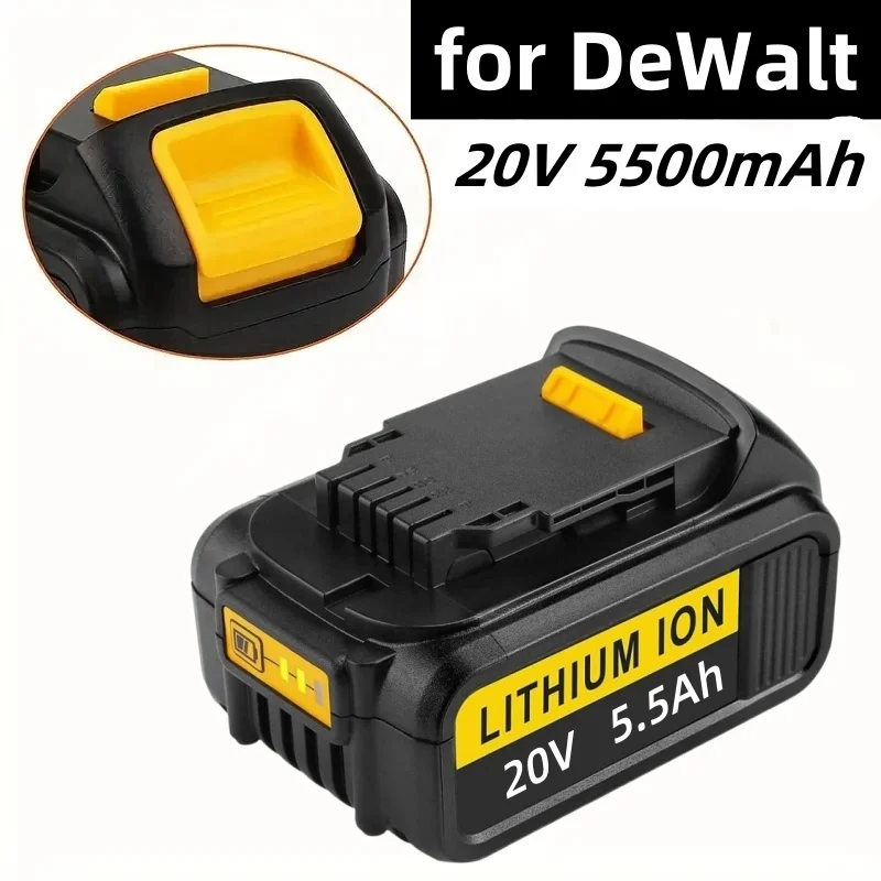 1Pack/2Pack 20V 5.5A Lithium Battery Power Tool Replacement For DeWalt DCB184 DCB181 DCB182 DCB200 Lithium Battery