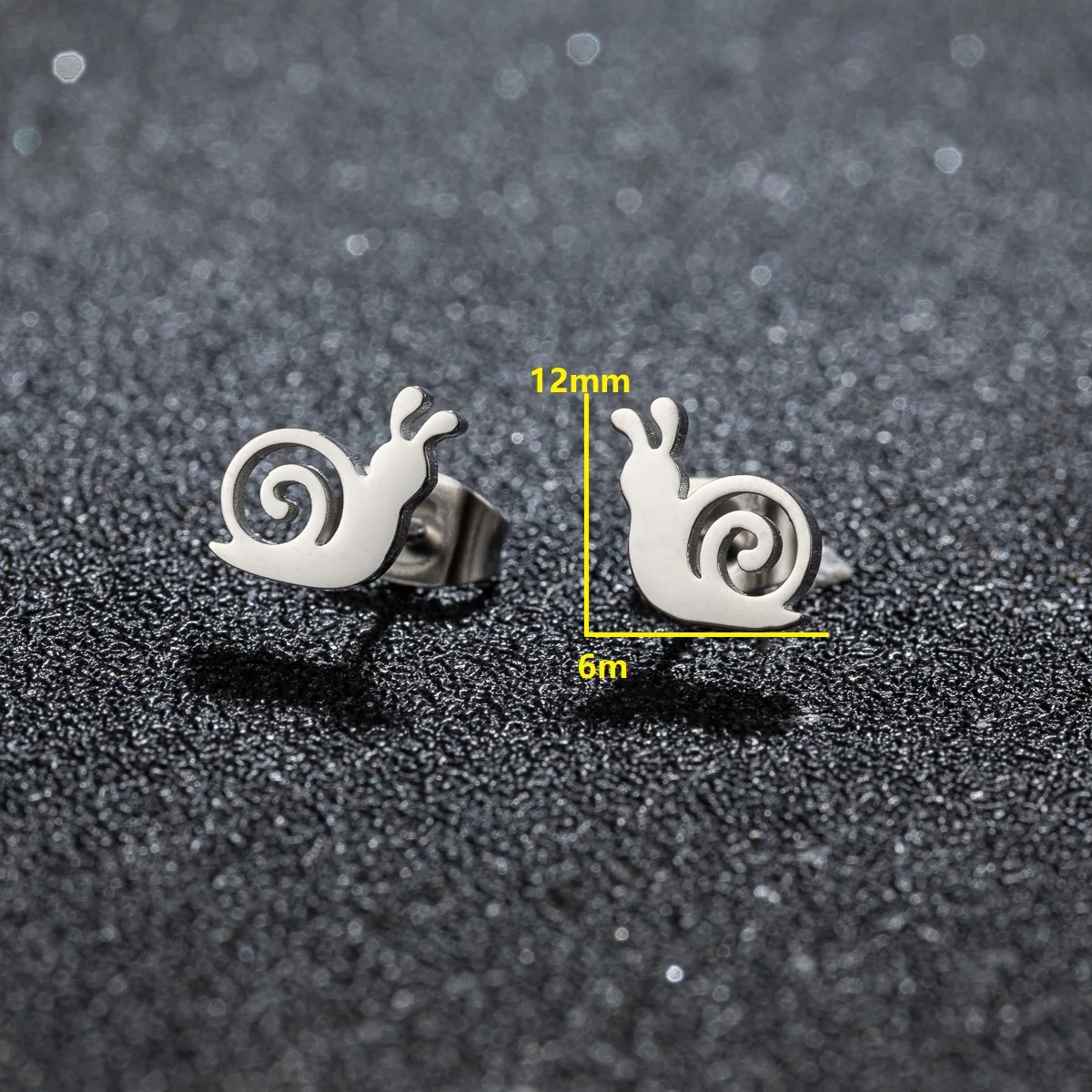 1Pair Simple Stainless Steel Cartoon Animal Earrings for Women Small Cute Snail Earring Fashion Jewelry Party Gift