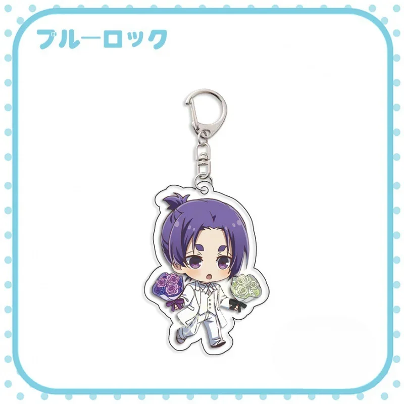 Anime Figure Isagi Yoichi Bachira Meguru Chigiri Hyoma Key Ring Creative Personality Acrylic Key Chain Model Plate Valentine