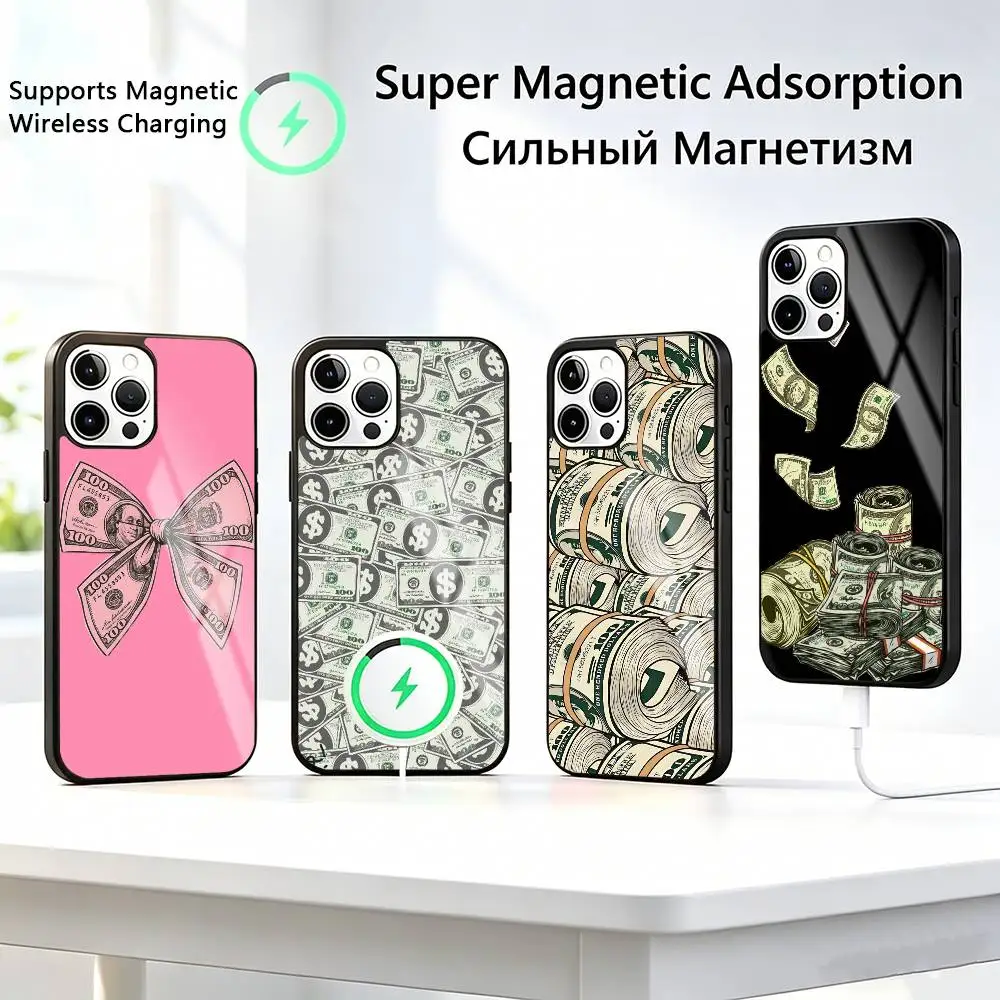 

Trendy-y Money Skeleton Hand Matte Phone Case For iPhone17,16,15,14,13,12,11 Plus,Pro Supports Magnetic Wireless Charging