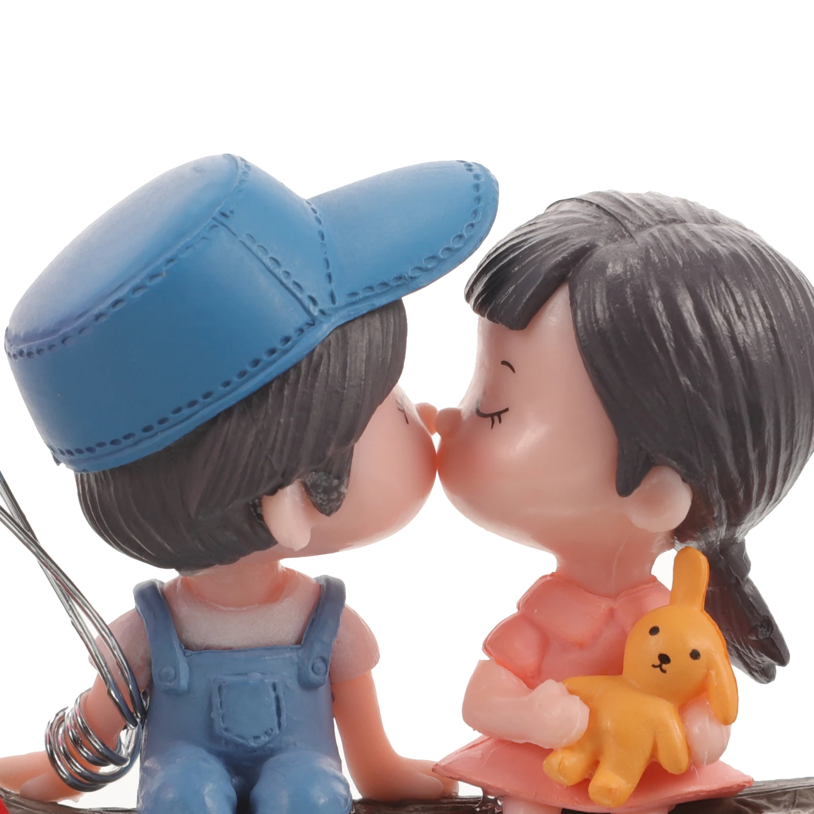 

Cute Couple Sitting Tree Branch Car Dashboard Ornament Resin Interior Decoration Compact Romantic Gift Balloon Design