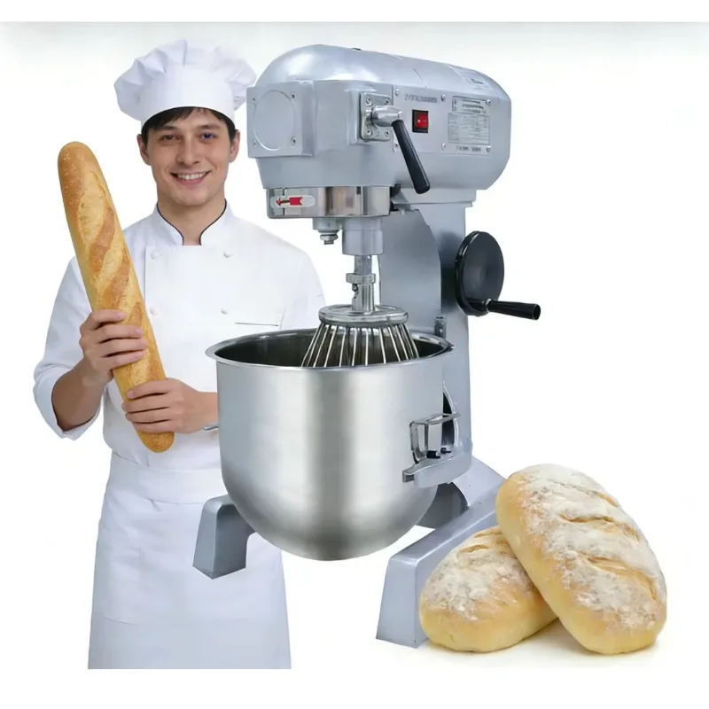 New Automatic Low Noise 40L Stainless Steel Bowl Mixer Grinder Cake Mixer Blender Kneading Hook Egg Beater Flat Flour Milk