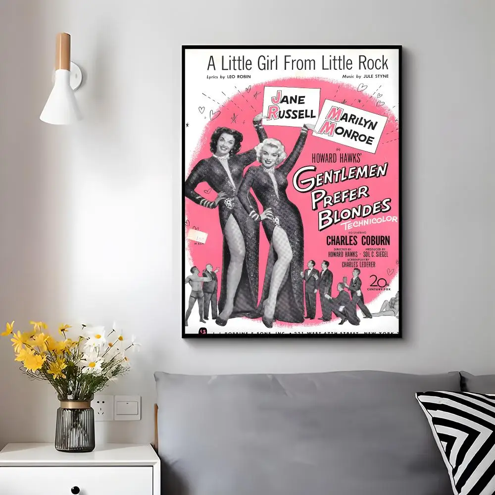 Classic Film Gentlemen Prefer Blondes Poster Trendy Aesthetic Wall Decor for Dorm & Bedroom
