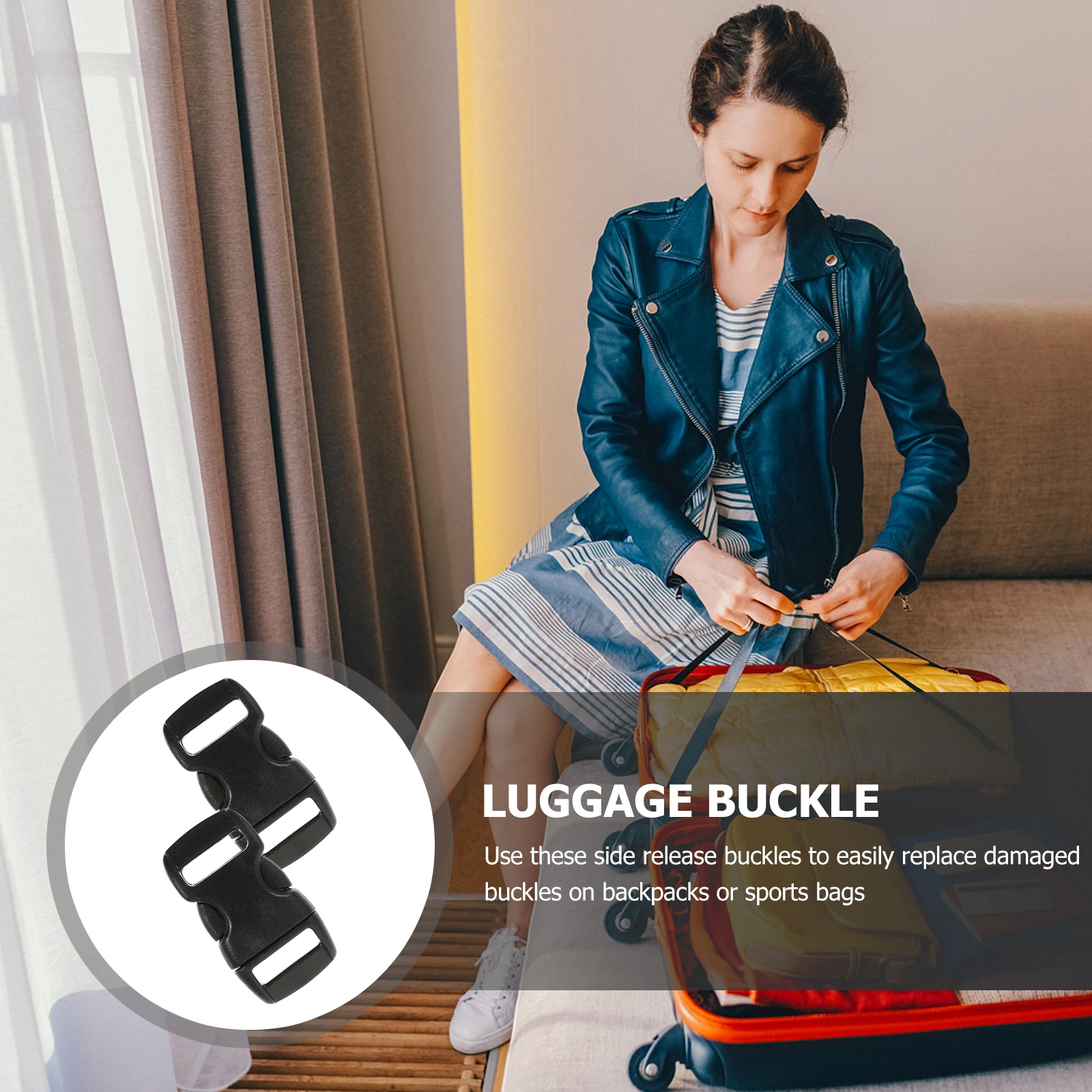 

100pcs Plastic Side Release Buckles Replacement Clips For Backpack Strap Durable Multi-Function Buckle Outdoor Hiking Daily Use