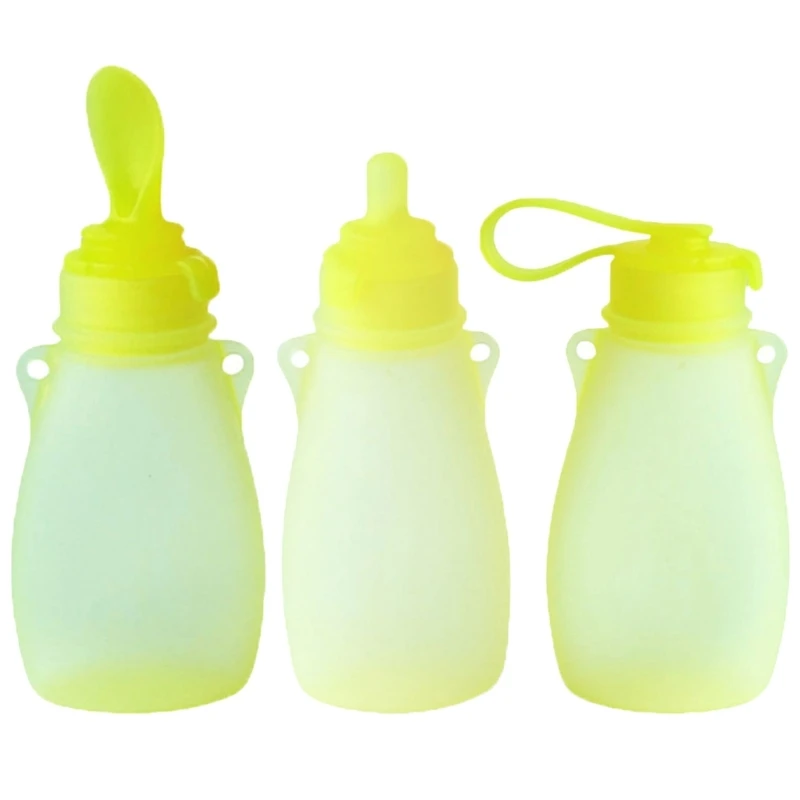 Set of 3pcs Silicone Milk Saver Bags 240/180ml Breastfeeding Milk Storage Case